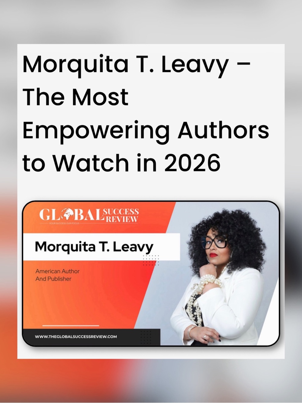 Morquita T. Leavy Feature Poster - Orange, White, Black
